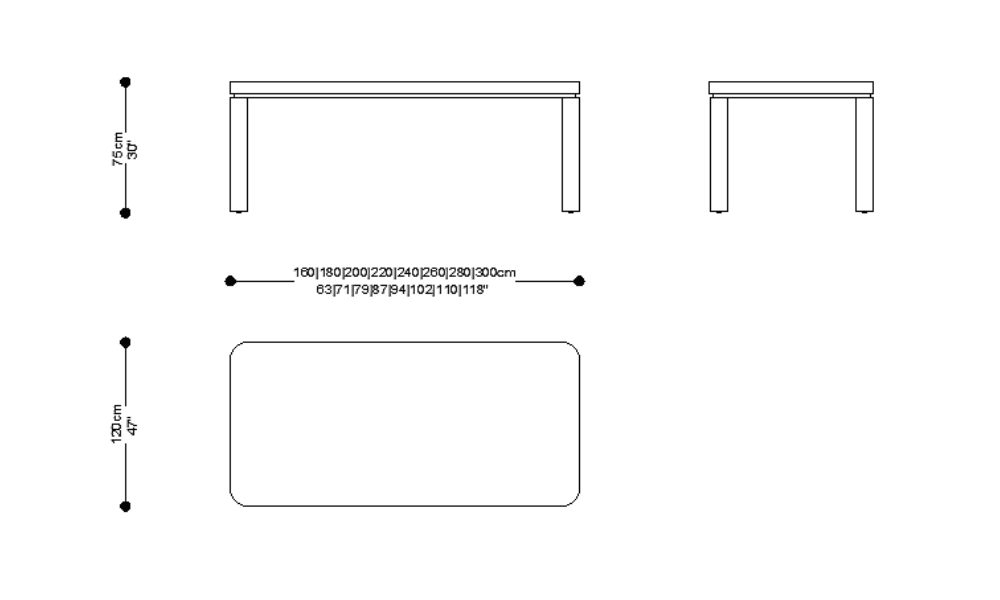 Image of the main dimensions of the product